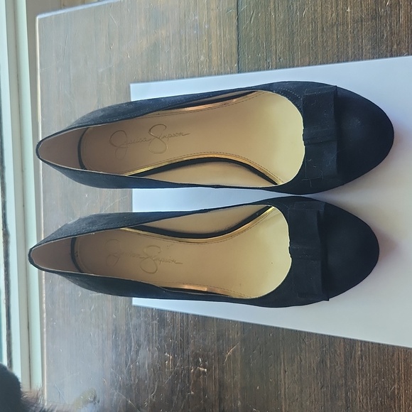 Velvet wedge heels size 10 - Picture 3 of 5